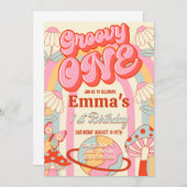 Groovy One Einladung zum ersten Geburtstag (Vorne/Hinten)