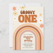 GROOVY ONE Einladung zum ersten Geburtstag (Vorderseite)