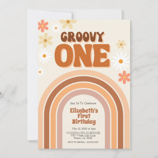 GROOVY ONE Einladung zum ersten Geburtstag