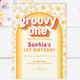 Groovy One Einladung zum ersten Geburtstag | Boho 