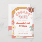 Groovy One Einladung zum Geburtstag (Vorne/Hinten)