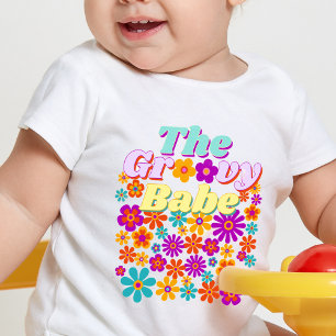 Groovy One farbenfrohe Retro Floral Geburtstag Baby T-shirt