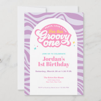 Groovy One - First Birthday Retro Boho Invitation  Einladung
