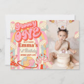 Groovy One First Foto - Einladung zum Geburtstag (Vorderseite)
