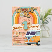 Groovy ONE Geburtstagseinladung Einladung (Stehend Vorderseite)