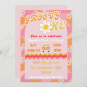 Groovy ONE Geburtstagseinladung Einladung (Vorne/Hinten)