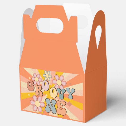 Groovy One Geburtstagsparty Geschenkschachtel (Geöffnet)