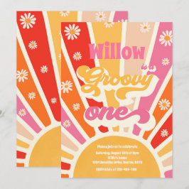 Groovy One Hippie 1. Geburtstag Sunshine Daisy Einladung