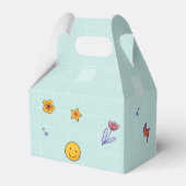 Groovy One Hippie Retro Geburtstagsparty Geschenkschachtel (Rückseite)