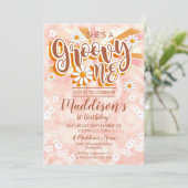 Groovy One Party Einladung Hippy Gefärbte Krawatte (Stehend Vorderseite)