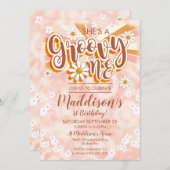 Groovy One Party Einladung Hippy Gefärbte Krawatte (Vorne/Hinten)