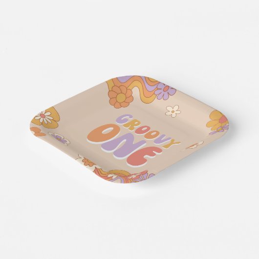 Groovy One Party Paper Teller (Gewinkelt)