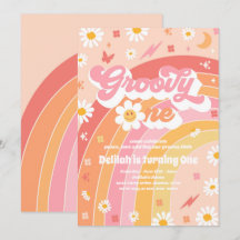 Groovy One Peace Liebe Party Rainbow Birthday Part