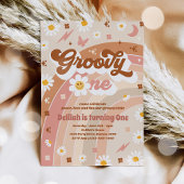 Groovy One Peace Liebe Party Rainbow Birthday Part Einladung