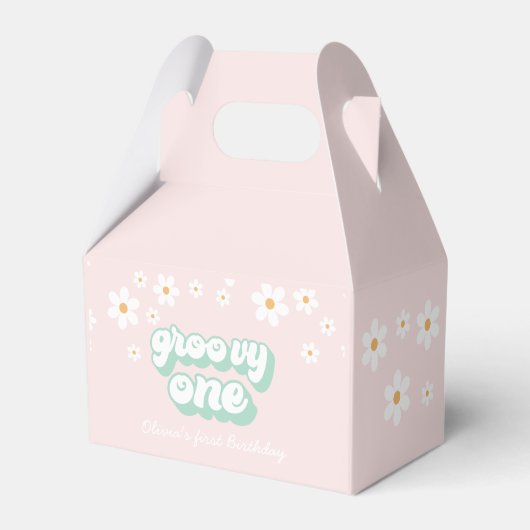 Groovy One Pink Daisy Fevor Box Geschenkschachtel (Vorderseite)