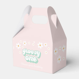 Groovy One Pink Daisy Geschenkbox Geschenkschachtel