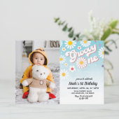 Groovy One Portrait Einladung zum 1. Geburtstag (Stehend Vorderseite)