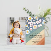 Groovy One Portrait Einladung zum 1. Geburtstag (Stehend Vorderseite)