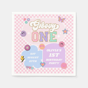 Groovy One Preppy Patch 1. Geburtstag Party Serviette