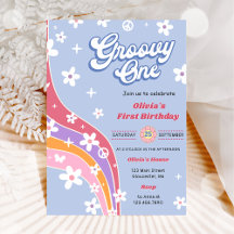 Groovy One Rainbow Floral 1. Geburtstag Party