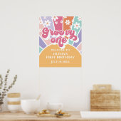 Groovy One Rainbow Sunshine daisy Poster (Küche)