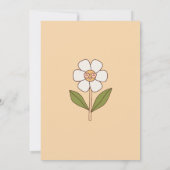 Groovy one Retro 70er boho daisy Geburtstag Einladung (Rückseite)