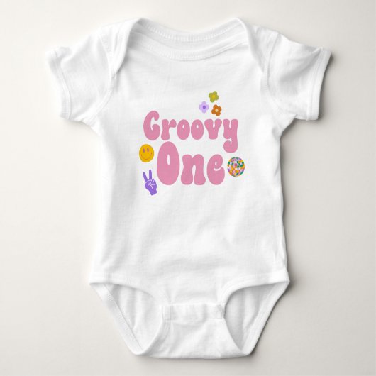 Groovy One Retro 70's 1st Birthday Baby Bodysuit Baby Strampler (Vorderseite)