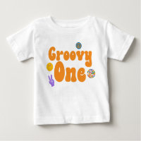 Groovy One Retro 70's 1st Birthday Orange