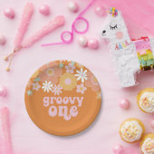 Groovy One Retro Blumengebäck Teller (Party)