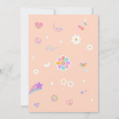 Groovy One Retro Daisy 1st Birthday Invitation Einladung (Rückseite)