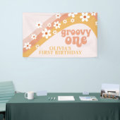 Groovy One Retro Daisy Birthday Banner (Messeveranstaltung)