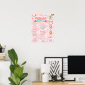 Groovy One Retro Daisy Birthday Milestone Zeichen Poster (Heimbüro)