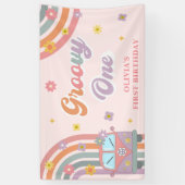Groovy One Retro Daisy Birthday Party Banner (Vertikal)