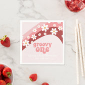 Groovy One Retro daisy boho blumengeschmückt erste Serviette (Beispiel)