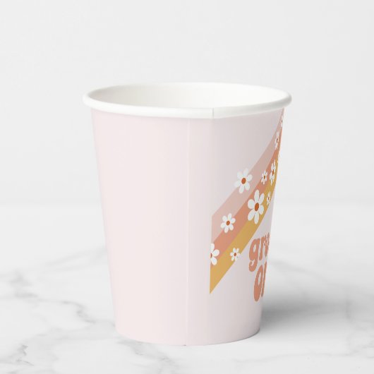 Groovy One Retro Daisy Boho Rainbow Paper Cups Pappbecher (Rechts)