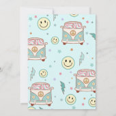 Groovy One Retro Daisy Rainbow Erster Geburtstag Einladung (Rückseite)