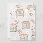 Groovy One Retro Daisy Rainbow Erster Geburtstag Einladung (Rückseite)