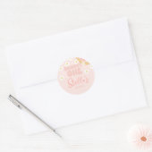 Groovy One Retro Floral 1. Runder Aufkleber (Umschlag)
