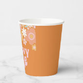Groovy One Retro Floral erste Geburtstagspapier Cu Pappbecher (Links)
