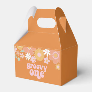 Groovy One Retro Floral Geschenkbox zum ersten Geb Geschenkschachtel
