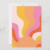 Groovy One Retro Girl 1. Geburtstag Einladung (Rückseite)