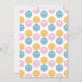 Groovy One Retro lächelt am ersten Geburtstag Einladung (Rückseite)