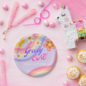 Groovy One Retro Rainbow 1. Geburtstag Pappteller (Party)