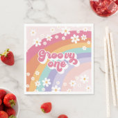 Groovy One Retro Rainbow 1. Geburtstag Serviette (Beispiel)