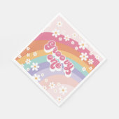 Groovy One Retro Rainbow 1. Geburtstag Serviette (Ecke)