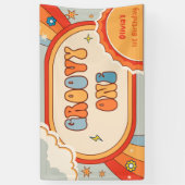 Groovy One Retro Rainbow Birthday Party Banner (Vertikal)