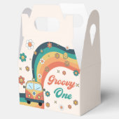 Groovy One Retro Rainbow Birthday Party Geschenkschachtel (Geöffnet)