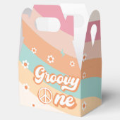 Groovy One Retro Rainbow Birthday Party Geschenkschachtel (Geöffnet)