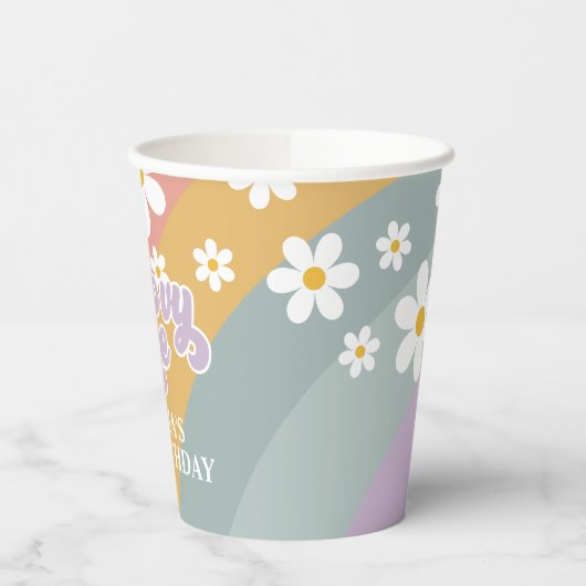 Groovy One Retro Rainbow Paper Cups Pappbecher (Links)