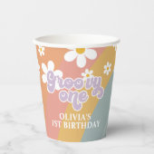 Groovy One Retro Rainbow Paper Cups Pappbecher (Vorderseite)